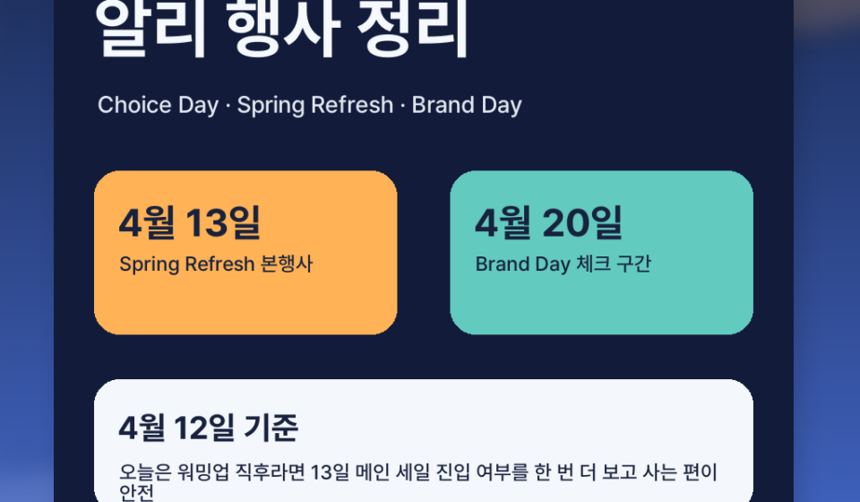2026년 4월 알리익스프레스 행사 뭐가 있나? Choice Day·Spring Refresh 일정과 지금 사도 되는지 정리 대표 이미지
