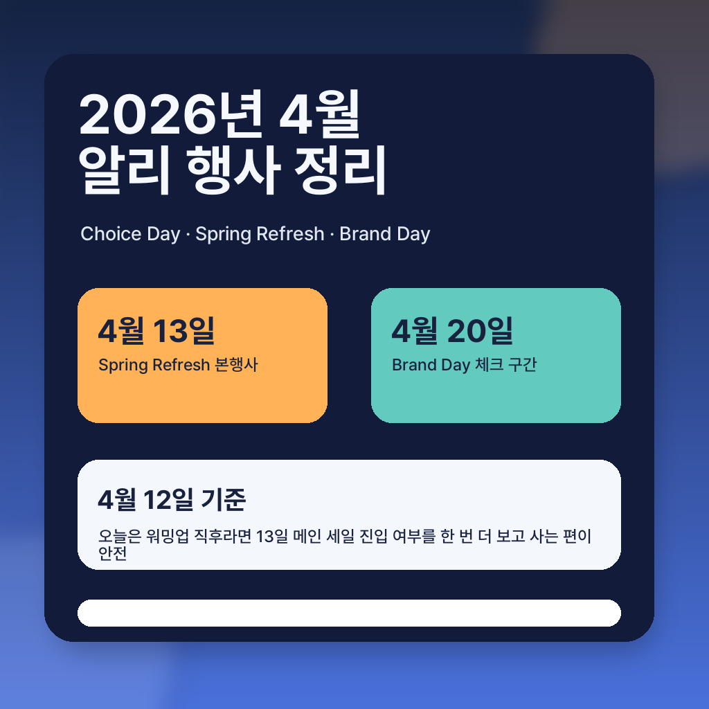 2026년 4월 알리익스프레스 행사 정리, Spring Refresh 일정·쿠폰 코드·추천템 15개 한 번에 보기