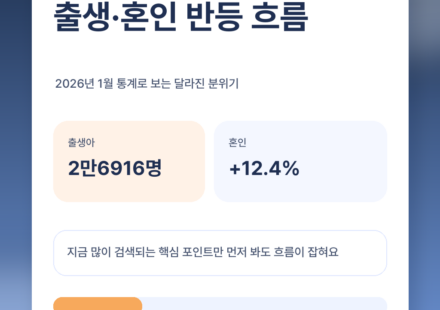 출생아 늘었다고? 2026년 1월 통계로 보는 혼인·출산 반등 포인트 featured 이미지