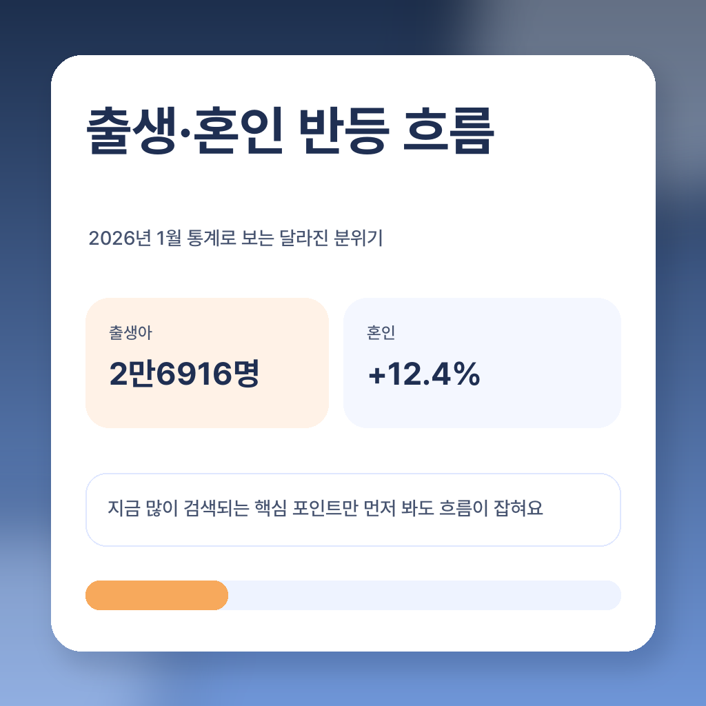출생아 늘었다고? 2026년 1월 통계로 보는 혼인·출산 반등 포인트 대표 이미지