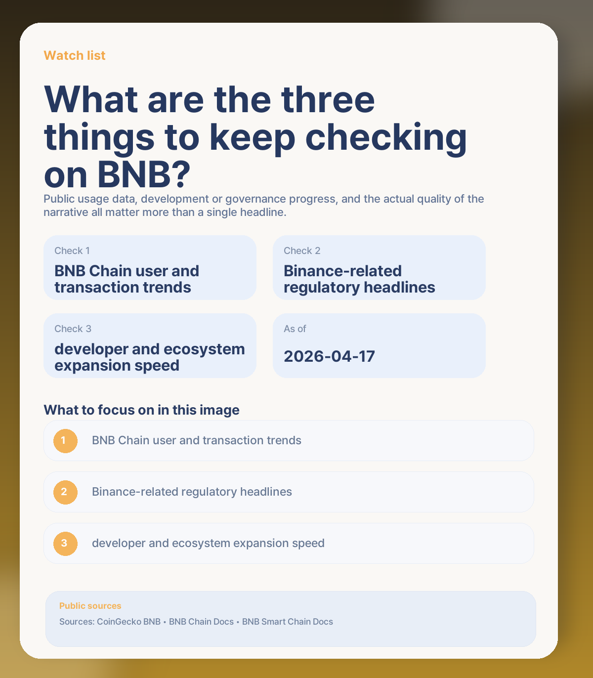 📝 What to keep checking next on BNB