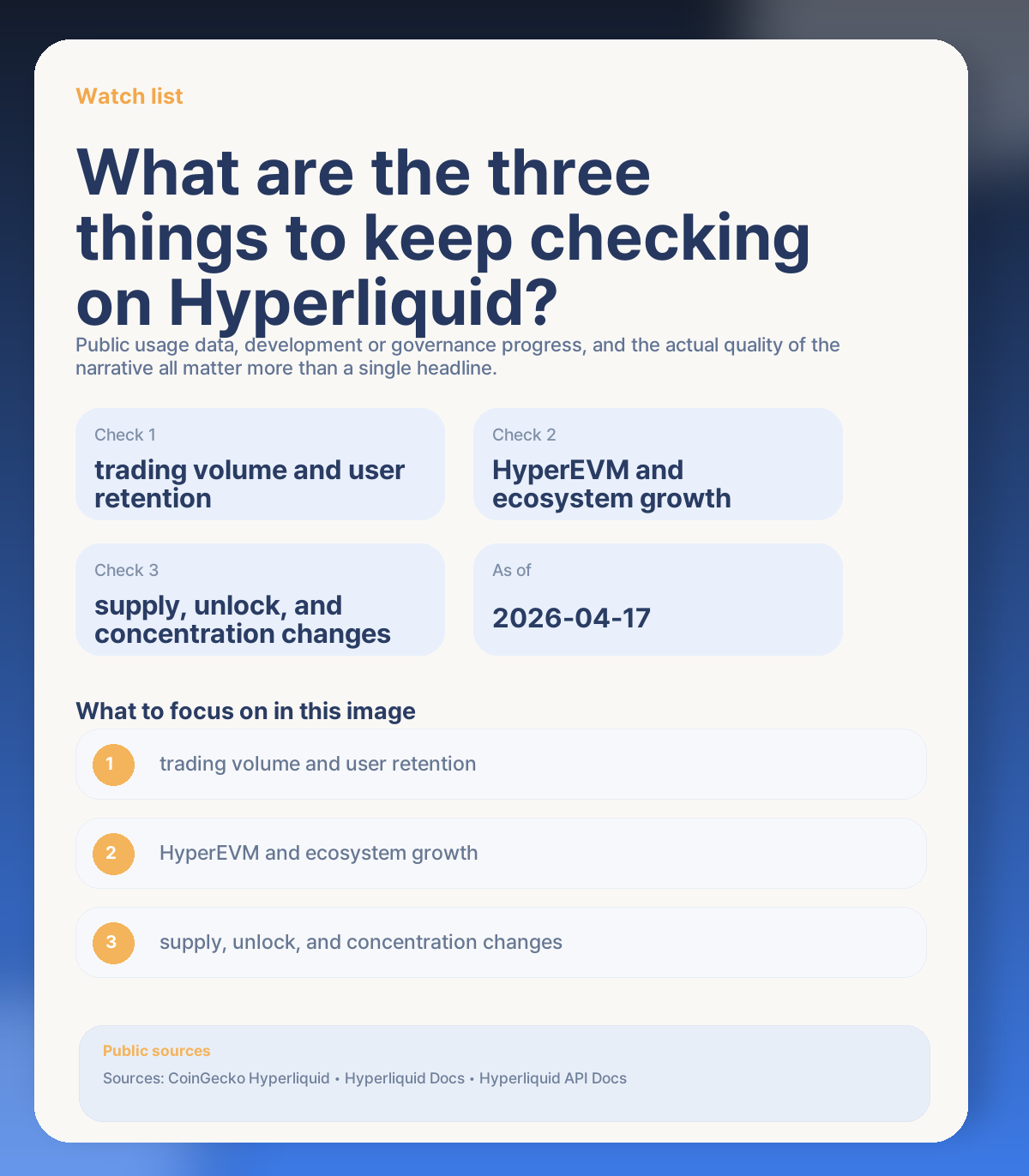 📝 What to keep checking next on Hyperliquid