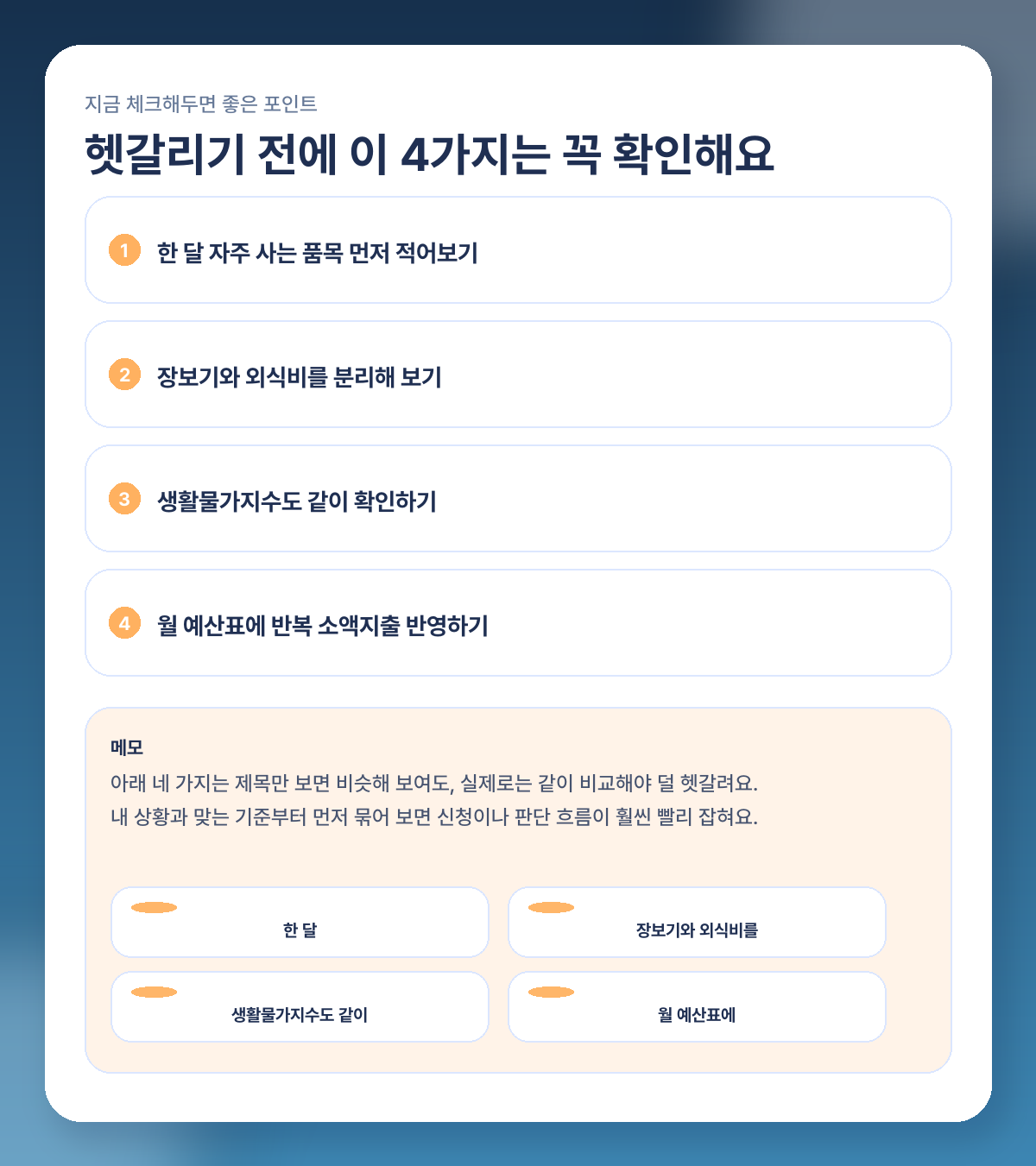 물가 2026년 2월 2.0% 상승, 장보기 체감물가는 왜 다르게 느껴질까 체크리스트 이미지