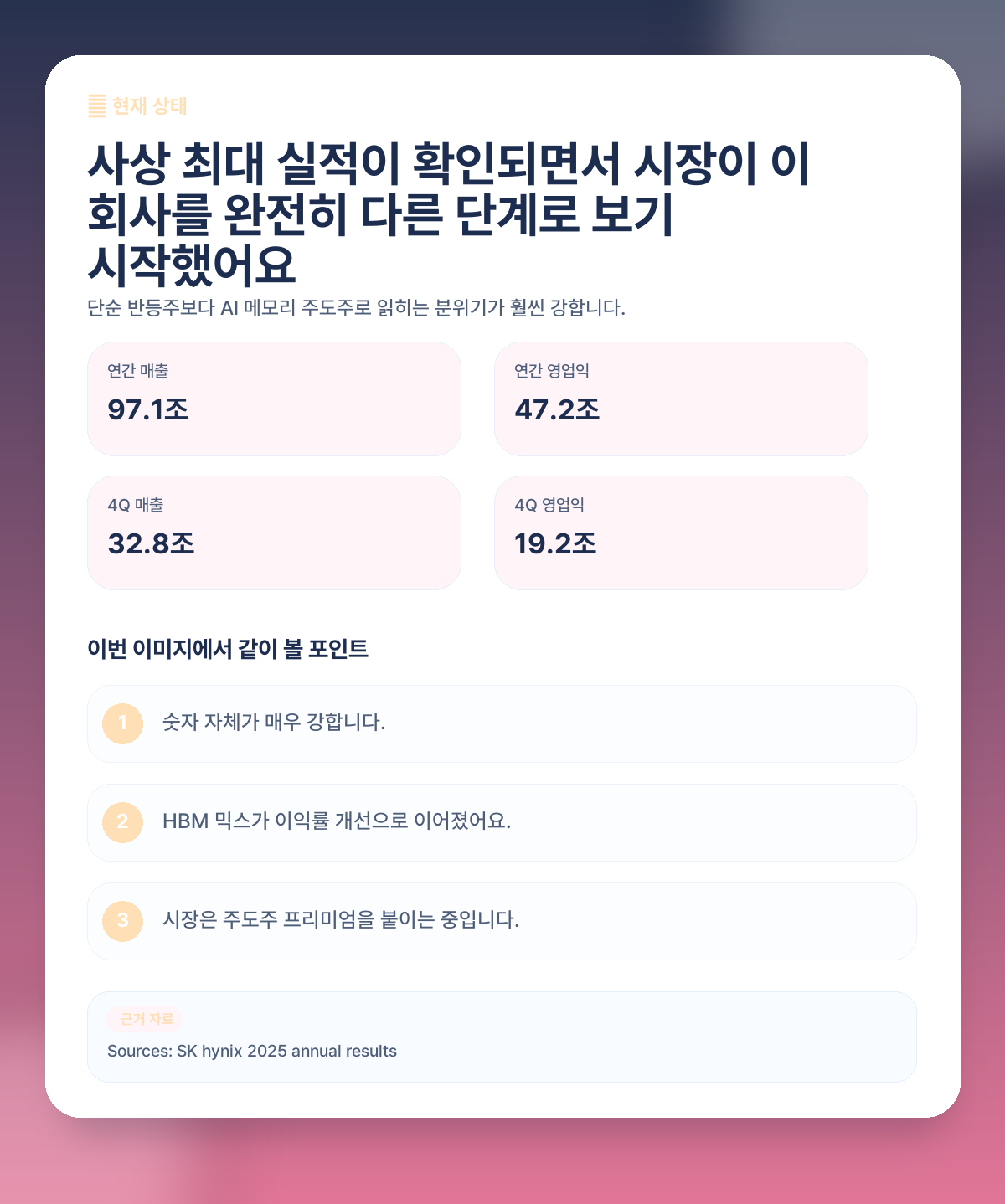 📈 지금 SK하이닉스 현재 상태, 무엇이 시장을 끌어올리고 있을까요?