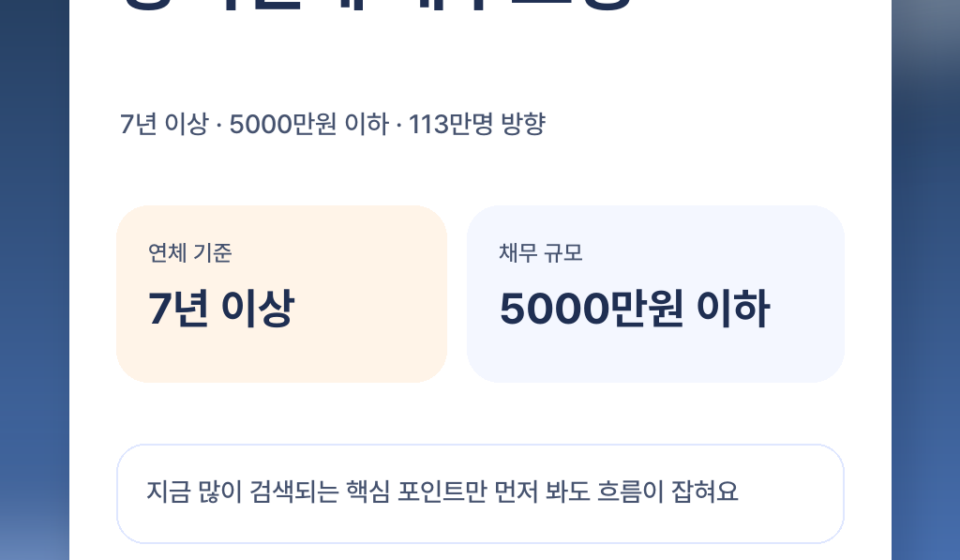 7년 넘은 연체 빚 소각된다고? 2026 채무조정·새도약기금 핵심 정리 featured 이미지