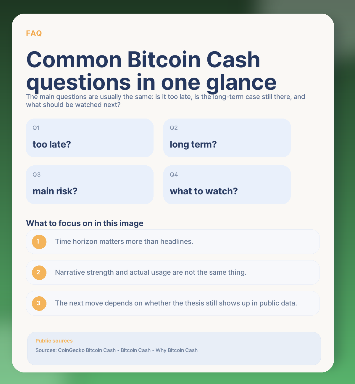 Bitcoin Cash (BCH) now: buy or wait? Payment narrative, network use, and the next setup FAQ