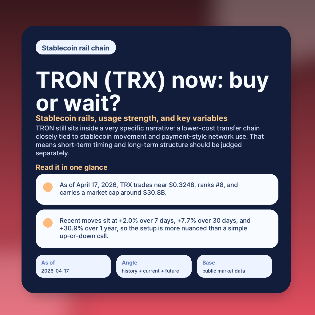TRON (TRX) now: buy or wait? Stablecoin rails, usage strength, and key variables