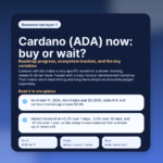 Cardano (ADA) now: buy or wait? Roadmap progress, ecosystem traction, and the key variables featured