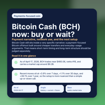 Bitcoin Cash (BCH) now: buy or wait? Payment narrative, network use, and the next setup featured