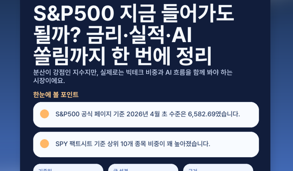 S&P500 지금 들어가도 될까? 금리·실적·AI 쏠림까지 한 번에 정리 - featured v2