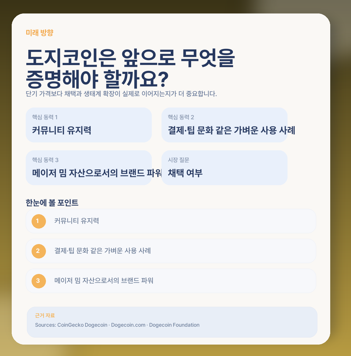 🔮 앞으로 도지코인은 어떤 방향을 기대할 수 있을까요?