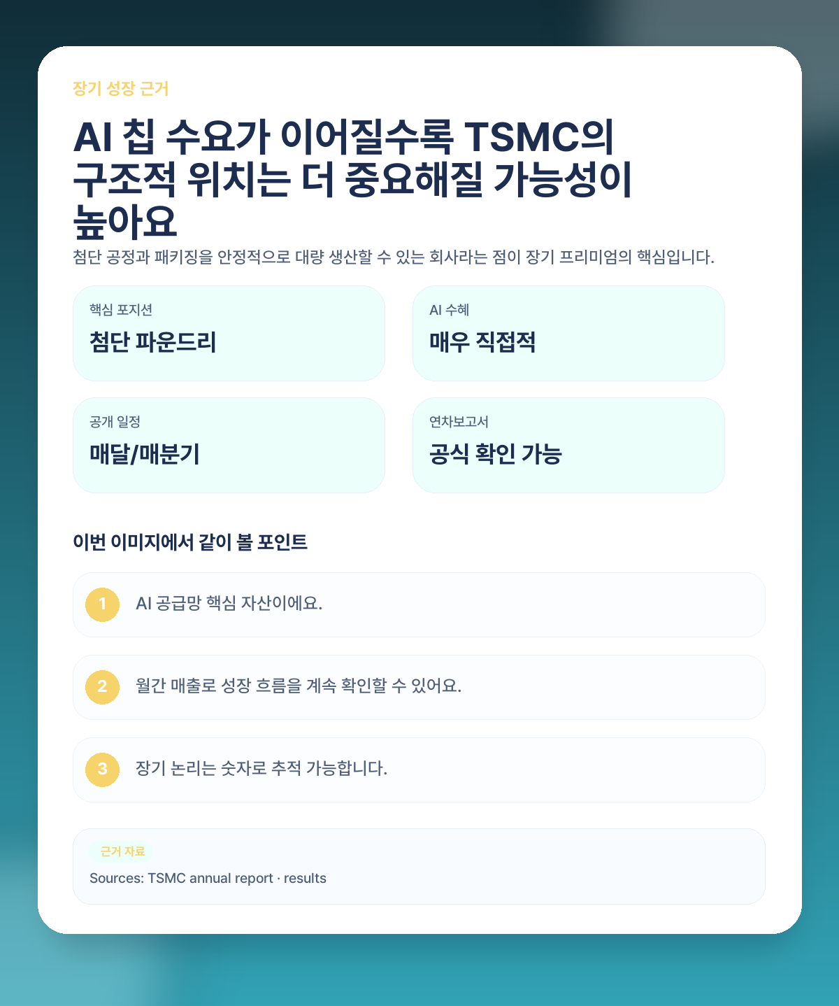 🧠 왜 장기적으로는 TSMC를 계속 좋게 보는 사람이 많을까요?