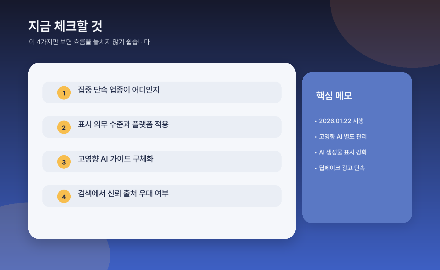 한국 AI 기본법 시행 정리, 딥페이크·AI 표시 의무가 달라지는 핵심 - 지금 체크해두면 좋은 포인트