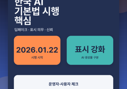 한국 AI 기본법 시행 정리, 딥페이크·AI 표시 의무가 달라지는 핵심 대표 이미지