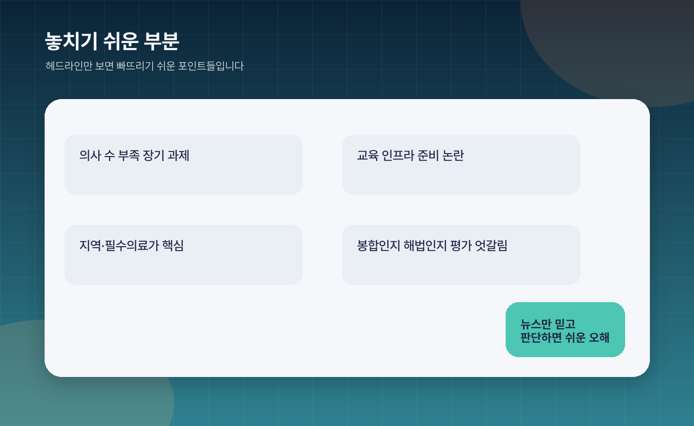 의대 정원 다시 늘어난다? 2026·2027 의료 공백 이슈 한눈에 정리 - 놓치기 쉬운 부분