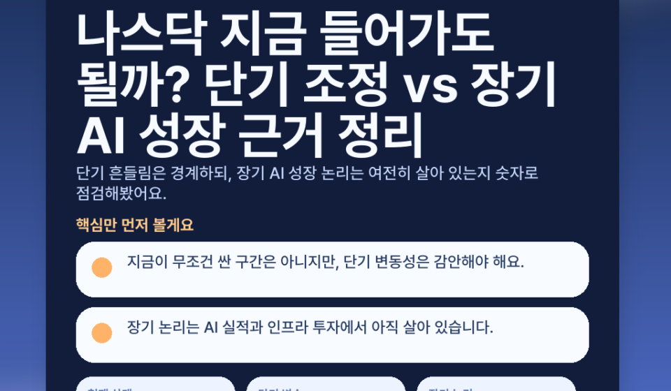 나스닥 지금 들어가도 될까? 단기 조정 vs 장기 AI 성장 근거 정리 - featured v2