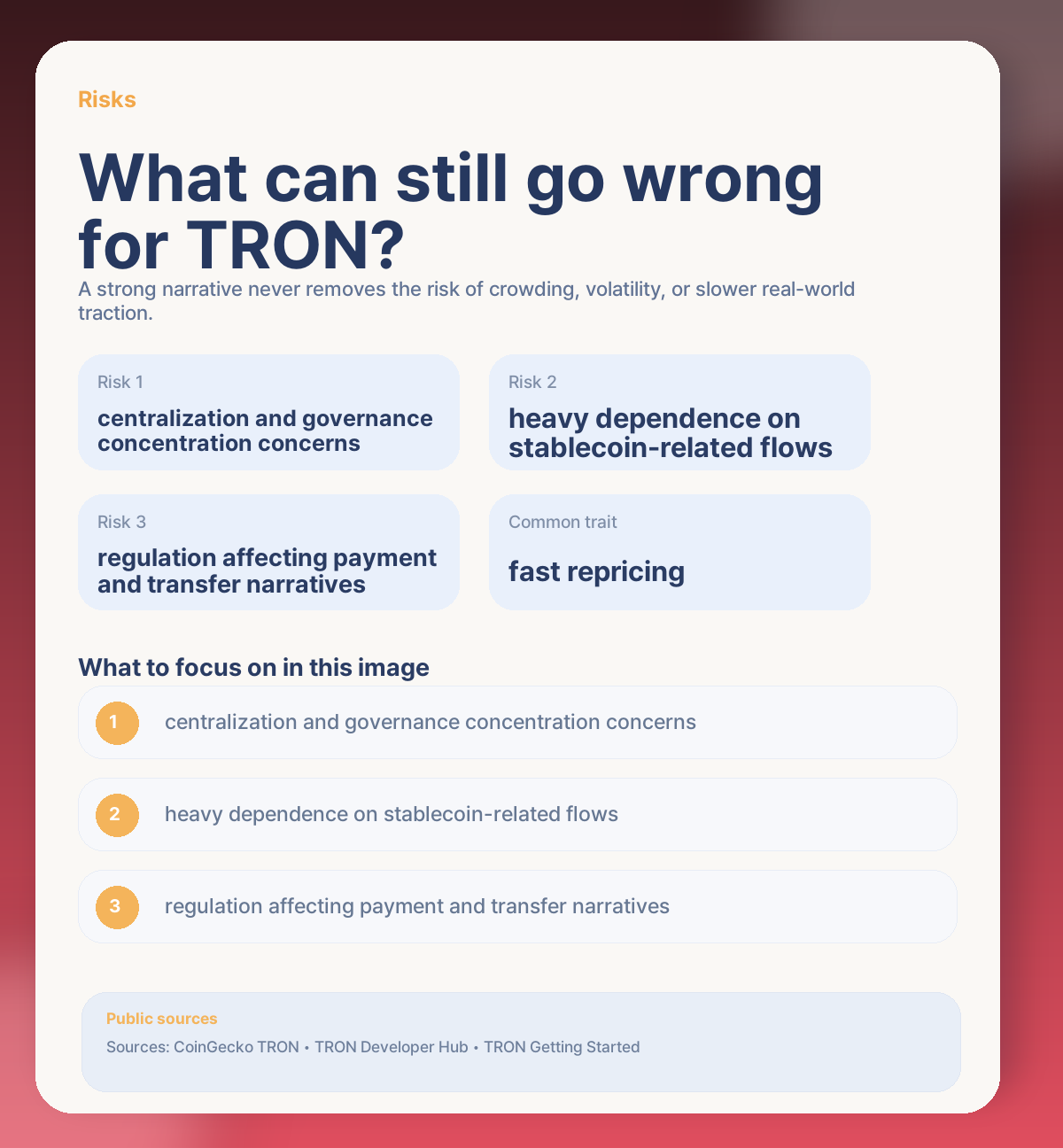 ⚠️ Short-term risks: what could still go wrong for TRON?