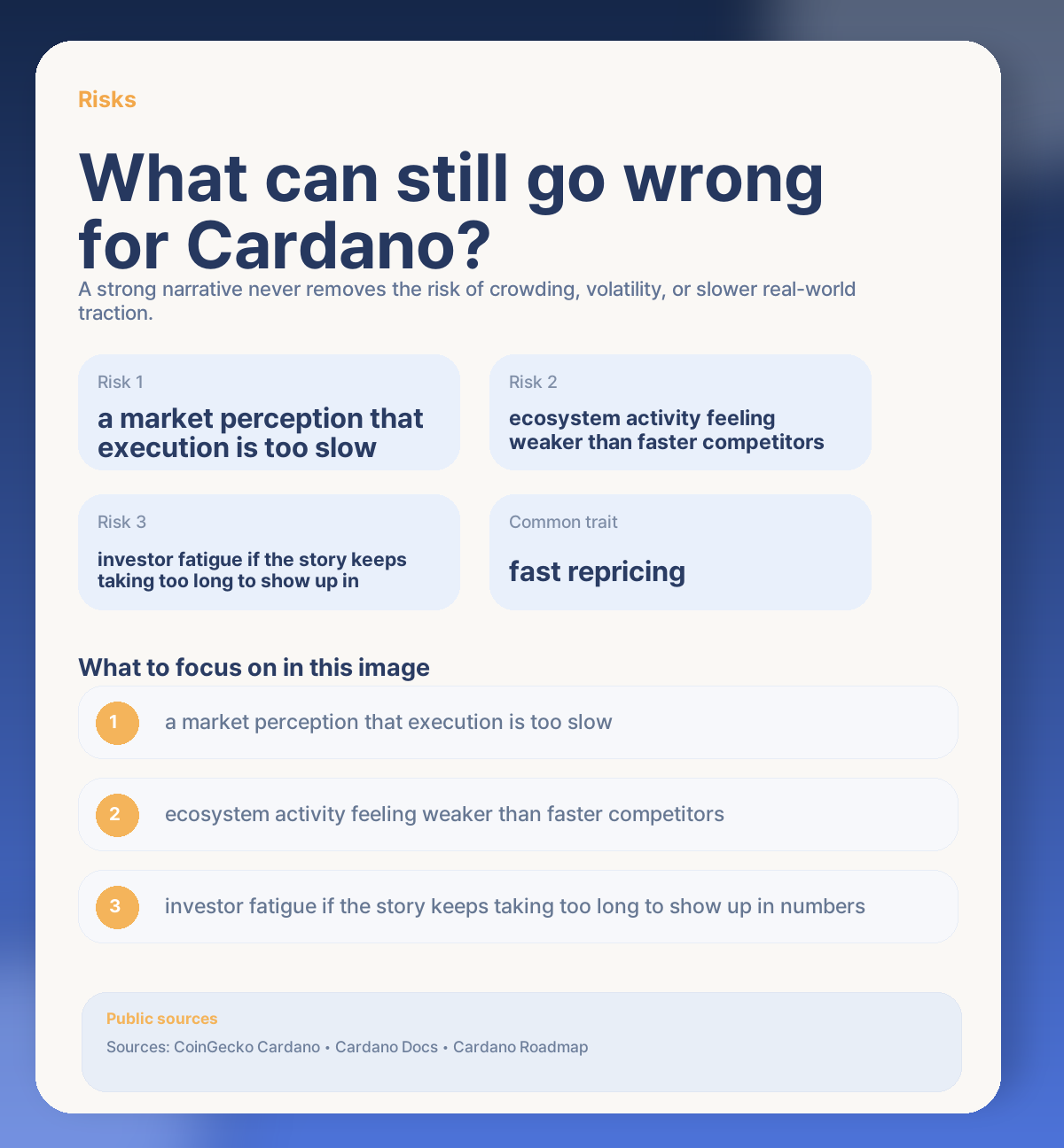 ⚠️ Short-term risks: what could still go wrong for Cardano?