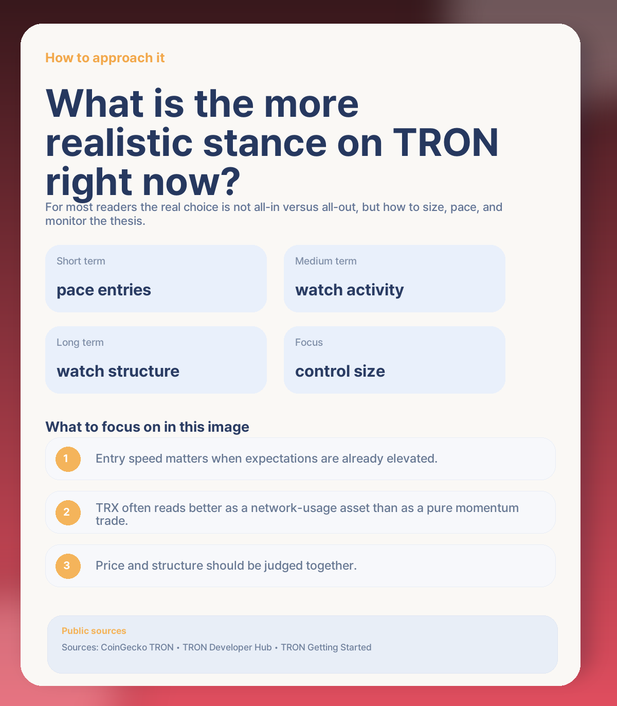 🧭 So what is the more realistic stance on TRON right now?