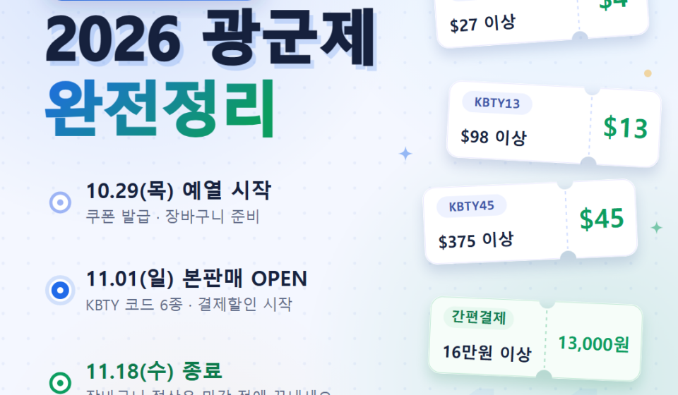 알리익스프레스 2026 광군제 11.11 세일 일정과 KBTY 할인코드·결제할인을 정리한 대표 이미지